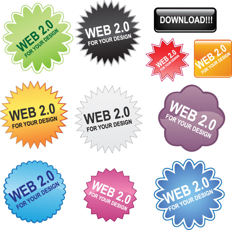 free vector Free Web 2.0 Buttons Vector Pack